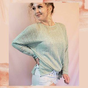 Knit Overlay Long Sleeve Mint